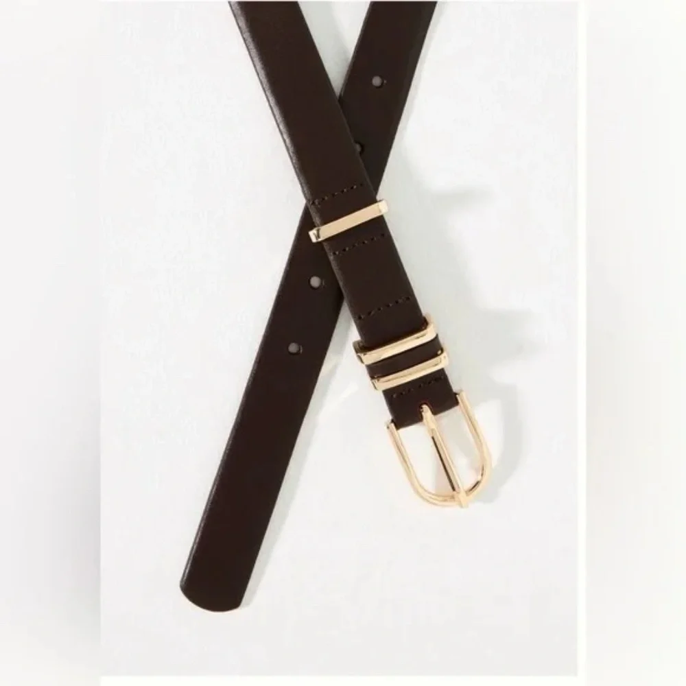 NWT Anthropologie Brown Basic Keeper Belt Small